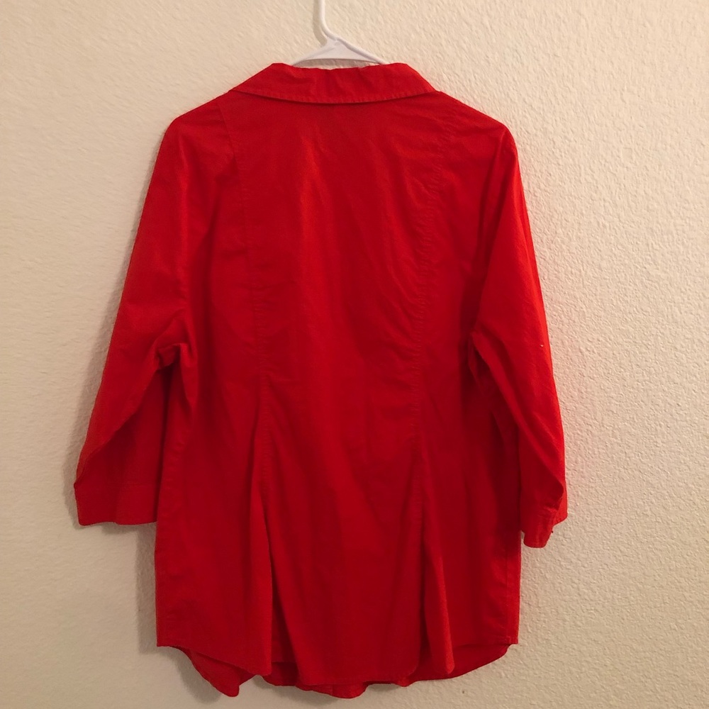 Lane Bryant Red Button Up Blouse - Picture 2 of 2